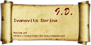 Ivanovits Dorina névjegykártya
